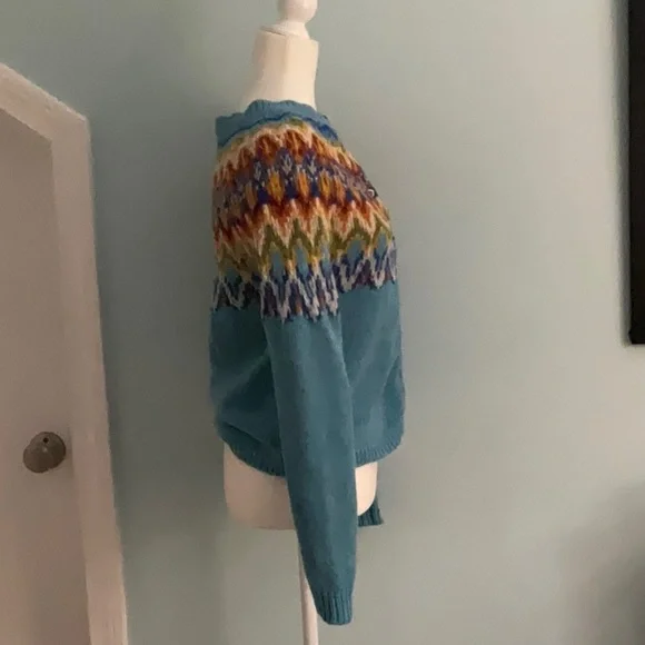 Fair Isle wool cardigan sweater XS - Picture 2 of 9